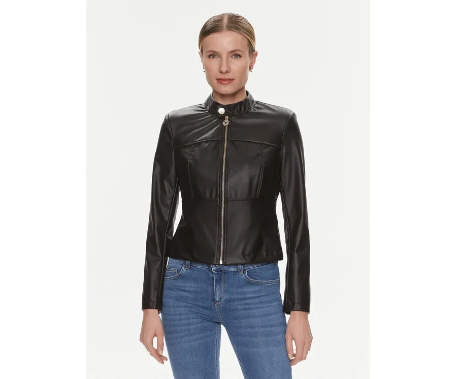 obrazek 1 Rinascimento Kurtka z imitacji skóry CFC0117800003 Czarny Regular Fit