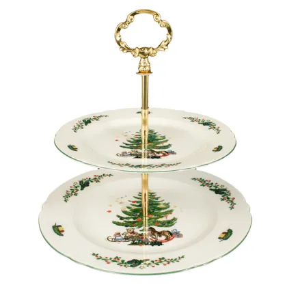 Zdjęcie Piękna porcelanowa patera w stylu klasycznym zdobiona świątecznym motywem - Seltmann Weiden
