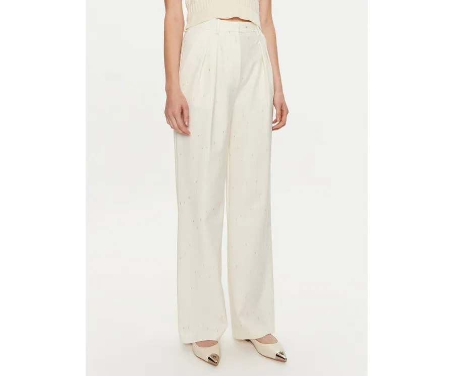 obrazek 1 Simona Corsellini Spodnie materiałowe A24CPPA014 Écru Wide Leg