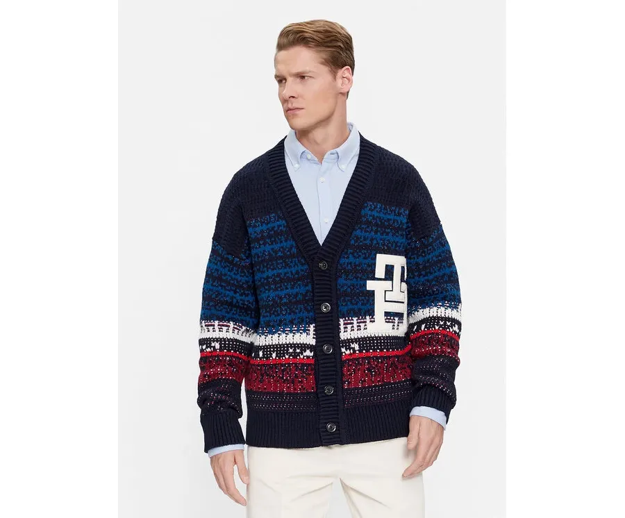 obrazek 1 Tommy Hilfiger Kardigan MW0MW33088 Granatowy Regular Fit