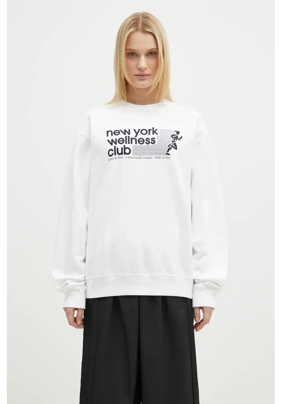 obrazek 1 Sporty & Rich bluza bawełniana USA Wellness Club damska kolor biały z nadrukiem ST071506128WH01
