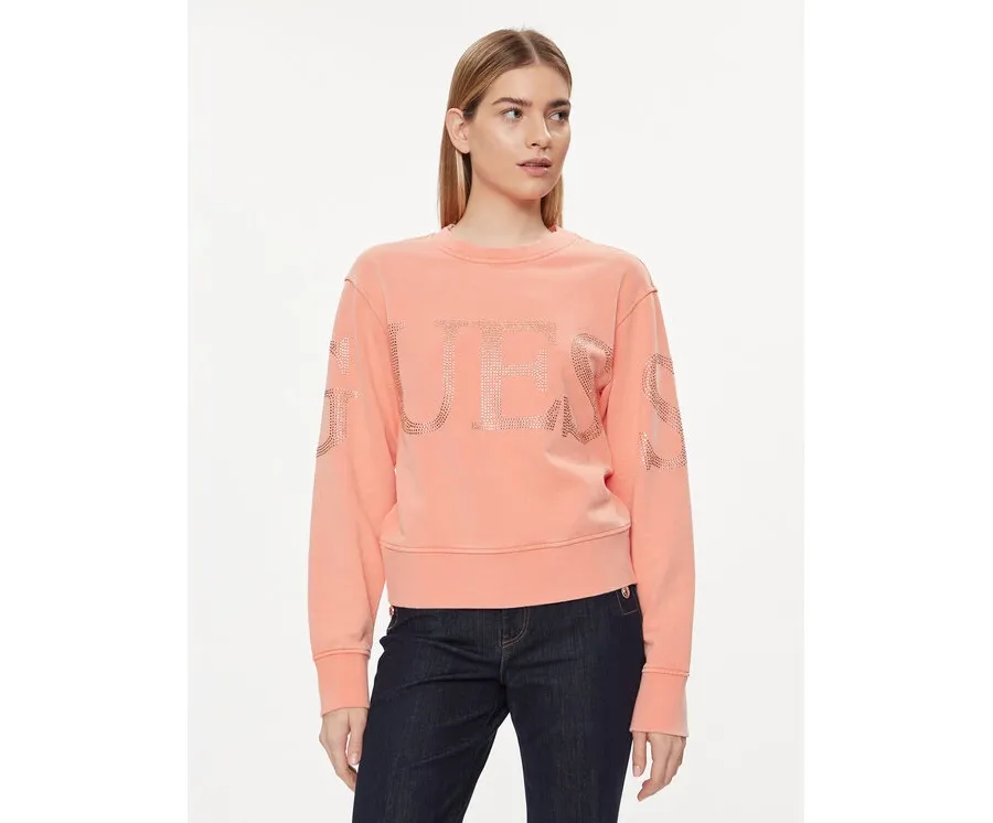obrazek 1 Guess Bluza Vintage Logo W4GQ10 KC8I0 Koralowy Relaxed Fit