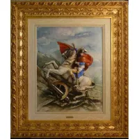 Zdjęcie Napoleon uwieczniony na obrazie z włoskiej porcelany