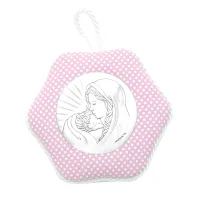 Picture Luxurious Medallion playing Madonna and Child 9x8 cm