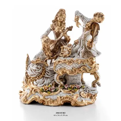 Picture Decoration - concert with 3 figures, piano, violin and mandolin - Valle d'oro Patchi