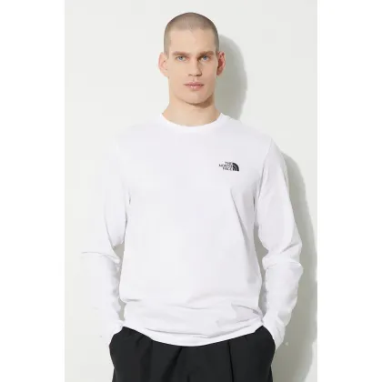 Zdjęcie The North Face longsleeve M L/S Simple Dome Tee męski kolor biały gładki NF0A87QNFN41