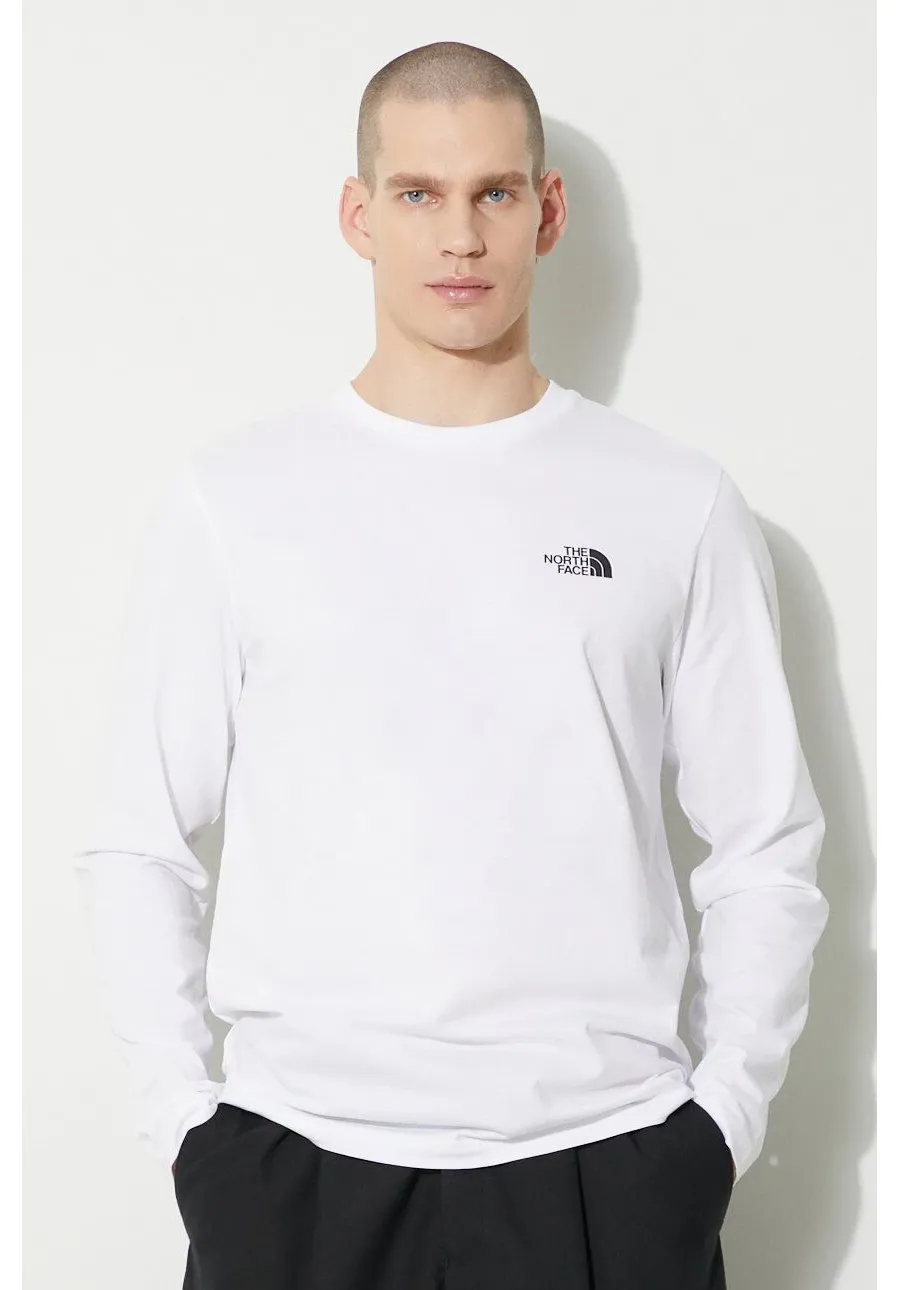 obrazek 1 The North Face longsleeve M L/S Simple Dome Tee męski kolor biały gładki NF0A87QNFN41