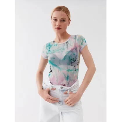 Zdjęcie Guess T-Shirt W3YI70 KBAH2 Niebieski Slim Fit