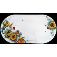 Zdjęcie Wyjątkowy blat z lawy wulkanicznej do ogrodu zdobiony pięknym kwiatowym motywem - Ceramiche Valchida