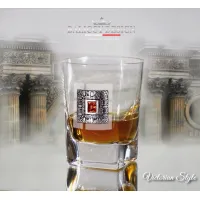 Zdjęcie Szklanka do whisky Quadro z bursztynem - Victorian style