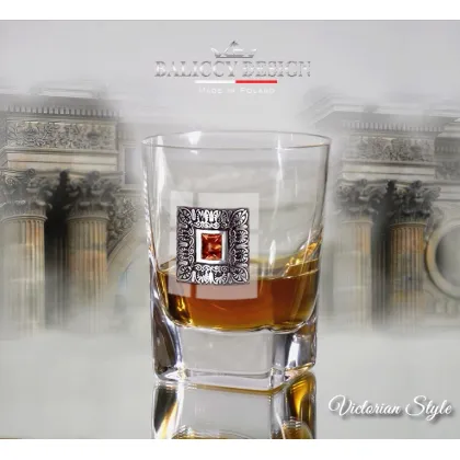 Zdjęcie Szklanka do whisky Quadro z bursztynem - Victorian style