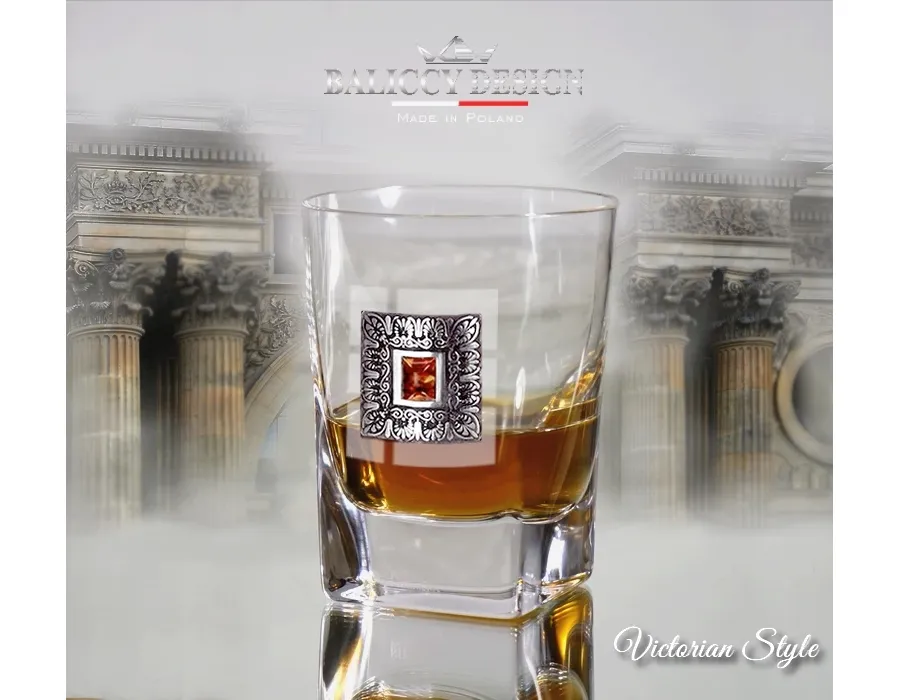 obrazek 1 Szklanka do whisky Quadro z bursztynem - Victorian style