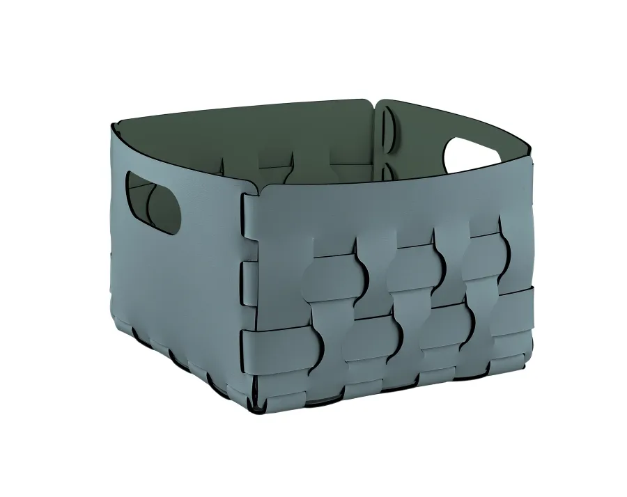 picture 1 Dubai basket 25x25xH20 cm made of pastel blue leather