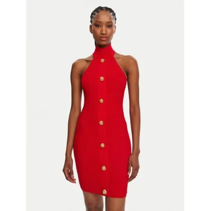Zdjęcie Balmain Sukienka koktajlowa DF0R3236KH58 Czerwony Slim Fit