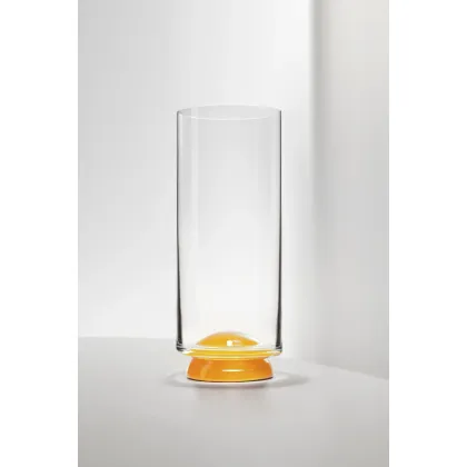 Zdjęcie Urokliwy kieliszek do szampana z żółtym akcentem szkło Murano