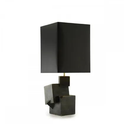 Zdjęcie Średniej wielkości lampa ceramiczna z pirytu H.31xL.22xP.22 cm