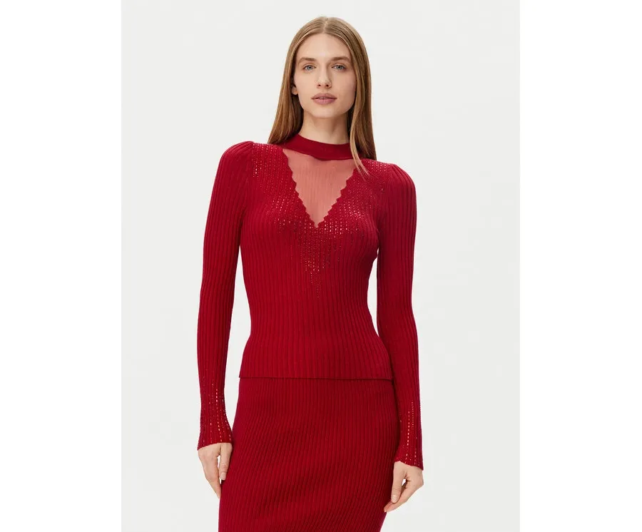 obrazek 1 Guess Sweter W5RR15 Z2Y50 Czerwony Regular Fit