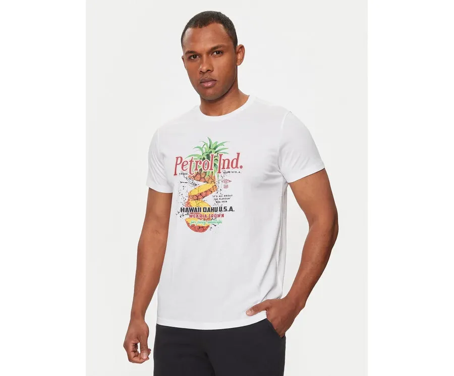 obrazek 1 Petrol Industries T-Shirt M-1040-TSR660 Biały Regular Fit