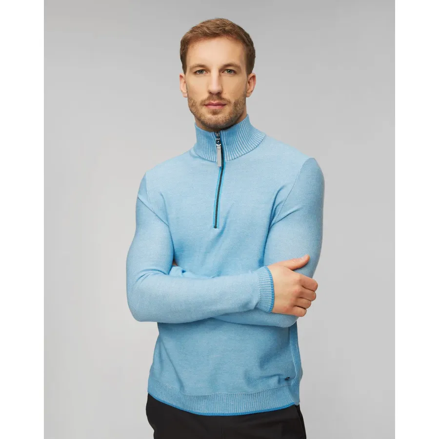 obrazek 1 Błękitny Sweter Wełniany Męski Bogner Lias-1 BOGNER
