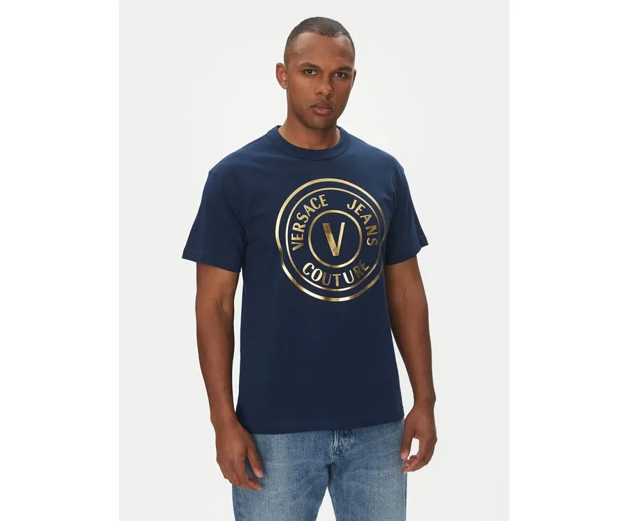 obrazek 1 Versace Jeans Couture T-Shirt 78GAHT01 Granatowy Regular Fit