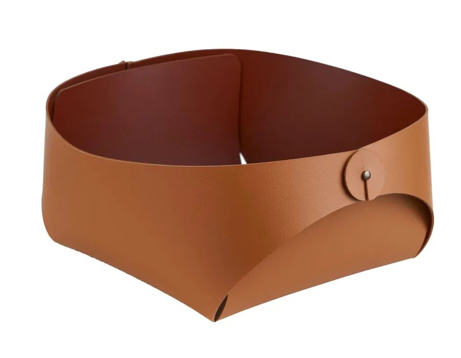 obrazek 4 Piękny koszyk na chleb Flora 20x20xH9 cm w kolorze koniakowym