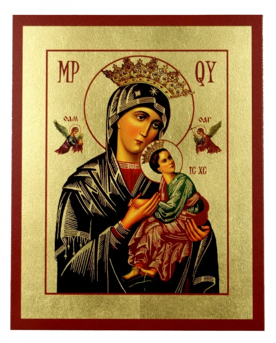obrazek 1 Prestiżowa Ikona Złocona Matka Boska Nieustającej Pomocy 20x25 cm