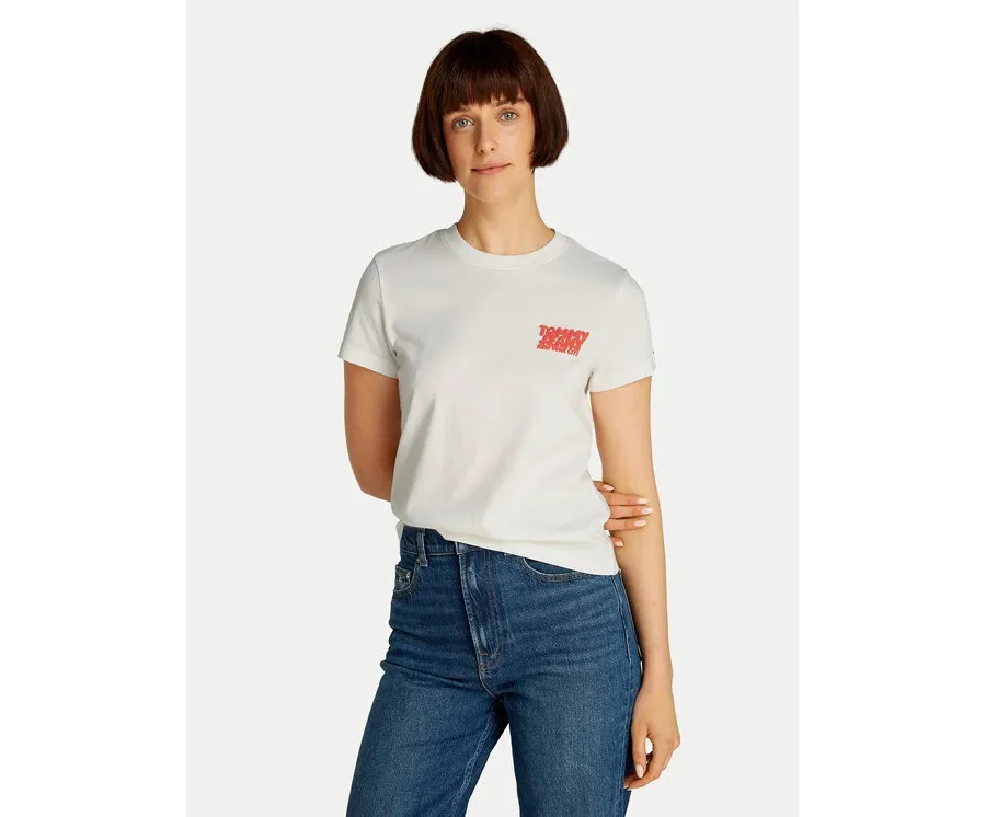 obrazek 1 Tommy Jeans T-Shirt Bubble DW0DW21338 Biały Regular Fit