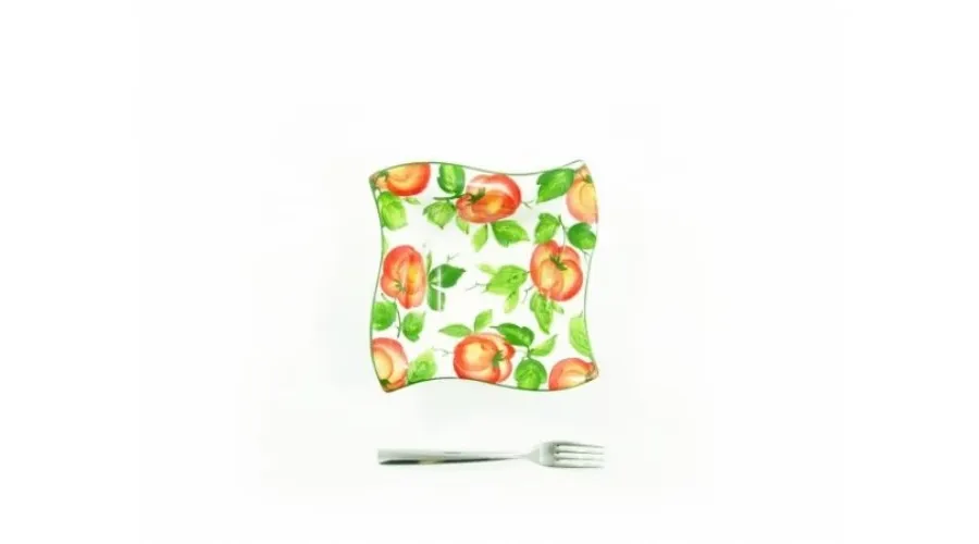 obrazek 1 Średnia kwadratowa miska dekorowana motywem pomidorów - Le Ceramiche