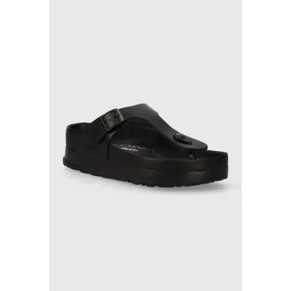 Zdjęcie Birkenstock japonki skórzane Gizeh Flex Platform damskie kolor czarny na platformie 1026874