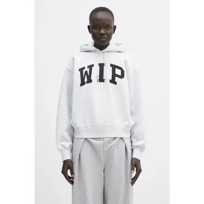 Zdjęcie Carhartt WIP bluza Hooded WIP Sweat damska kolor szary z kapturem melanżowa I034719