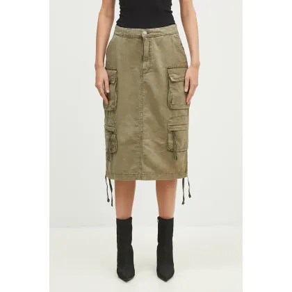 Zdjęcie Alpha Industries spódnica bawełniana kolor zielony midi prosta 148068