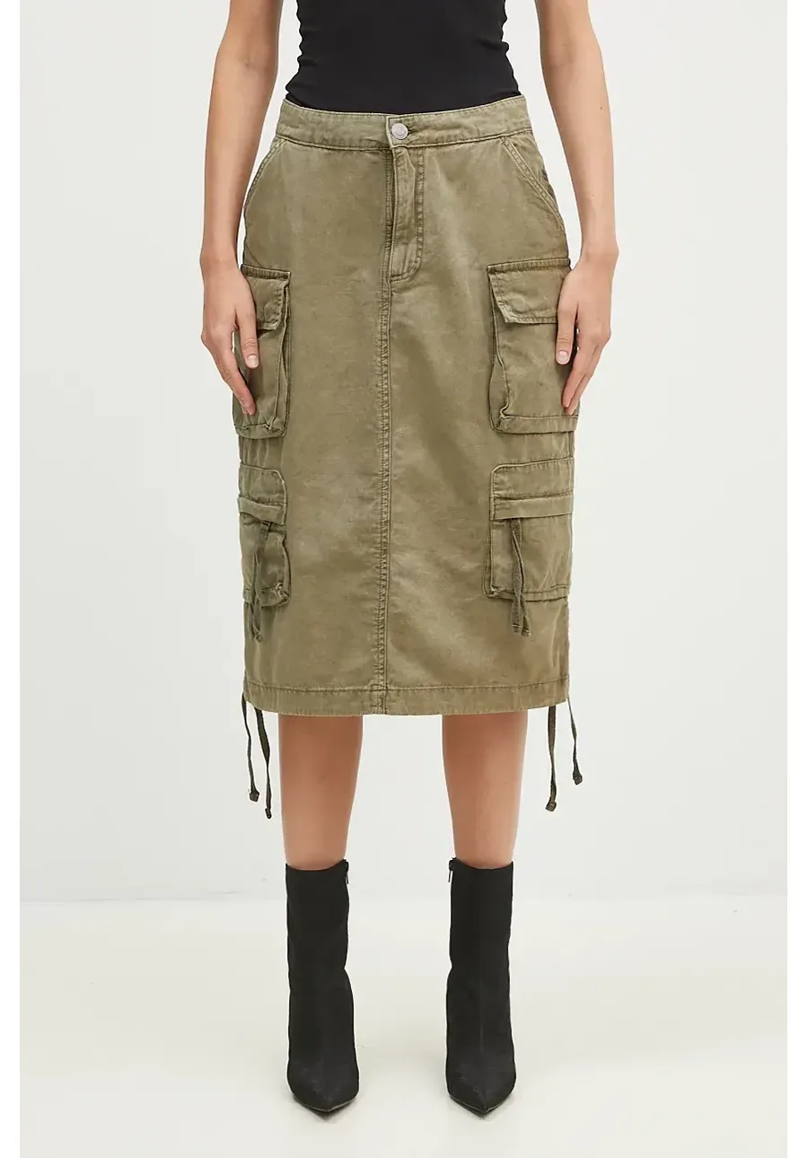 obrazek 1 Alpha Industries spódnica bawełniana kolor zielony midi prosta 148068