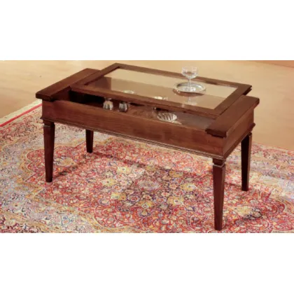 Zdjęcie Stolik kawowy, szklany blat przesuwny 120x60x45cm - Fratelli Mirandola