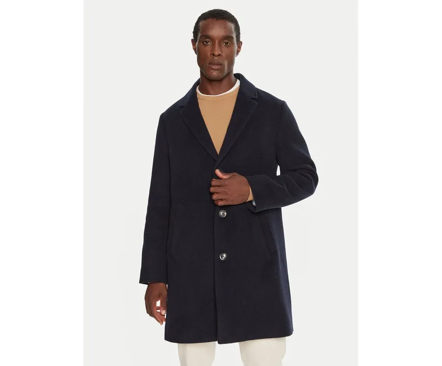 obrazek 1 Tommy Hilfiger Płaszcz wełniany MW0MW36611 Granatowy Regular Fit