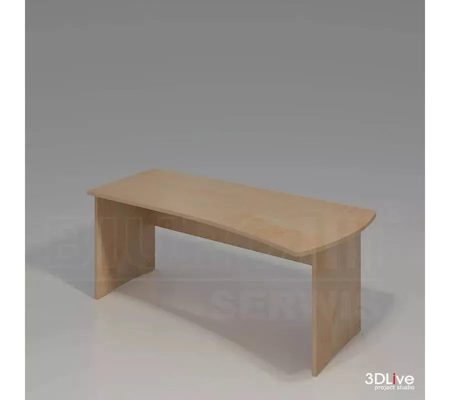obrazek 1 Stylowe Biurko na nogach z płyty, blat lekko wyprofilowany łukowato o głębokości 85 cm - Biuro Serwis
