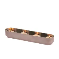 Picture Stylish candle holder made of powder pink leather