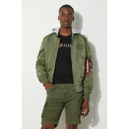 Zdjęcie Alpha Industries kurtka MA-1 TT Hood BP Ref. 106103 01 męska kolor zielony przejściowa 106103.01-ZIELONY