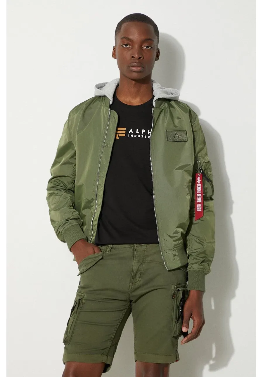 obrazek 1 Alpha Industries kurtka MA-1 TT Hood BP Ref. 106103 01 męska kolor zielony przejściowa 106103.01-ZIELONY
