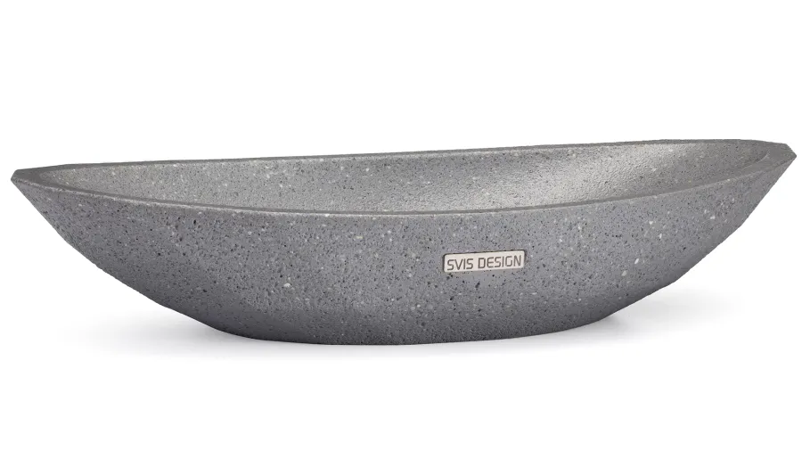 obrazek 1 Designerska umywalka 60 cm DIAMOND HARDCORE – średnioszary, bez dekoru, lakier matowy