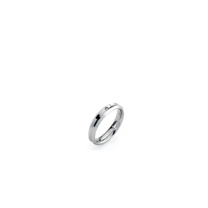 Zdjęcie Obrączka ślubna z koroną z białego złota z diamentem o masie 0,02 ct. 4mm szerokości.