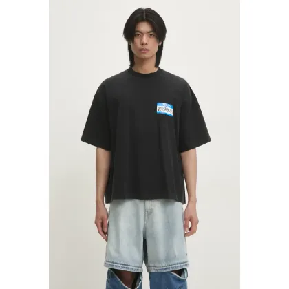 Zdjęcie VETEMENTS t-shirt bawełniany My Name Sticker Cropped Boxy kolor czarny z nadrukiem UA66TR710B
