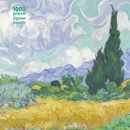 Zdjęcie Puzzle dla dorosłych Vincent van Gogh: Pole pszenicy z cyprysem - Flame Tree Publishing