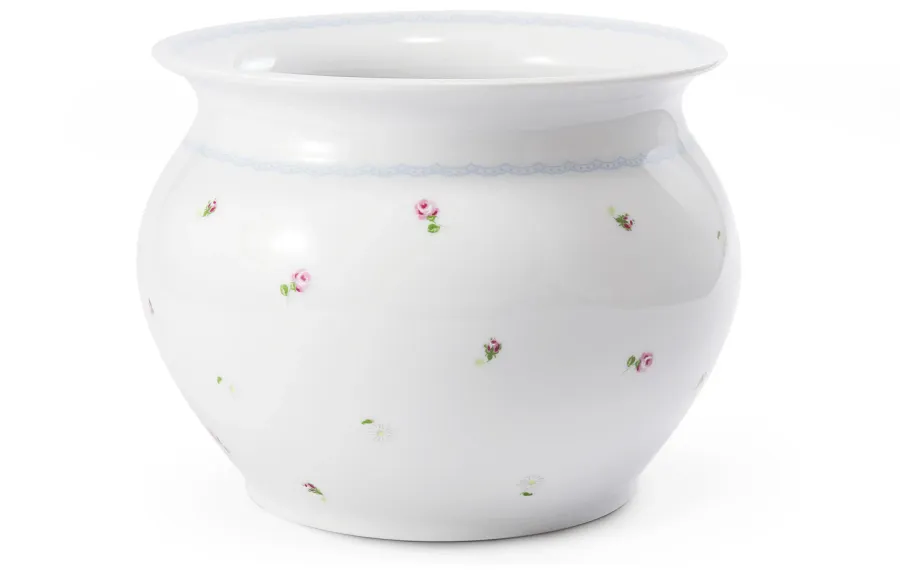obrazek 1 Stylowy porcelanowy wazon zdobiony delikatnym motywem róży - Leander