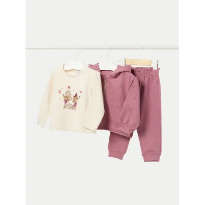 Zdjęcie Mayoral Komplet bluza, bluzka i spodnie 2825 Różowy Regular Fit