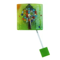 Picture Tree of life wall clock – green