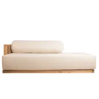 Zdjęcie Piękna stylowa asymetryczna sofa Code z drewna tekowego