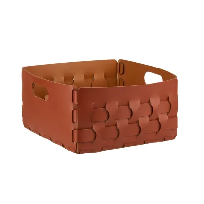 Zdjęcie Nowoczesny bordowy kosz Dubai 35x35xH20 cm z plecionymi ściankami