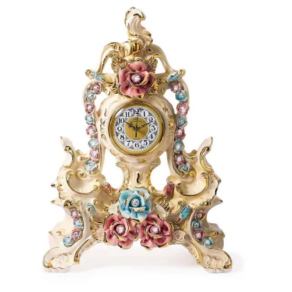 Picture Exclusive decorative clock with roses and Swarovski crystals