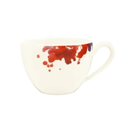 Zdjęcie Stylowa porcelanowa filiżanka do kawy zdobiona motywem kwiatu geranium – Tettau