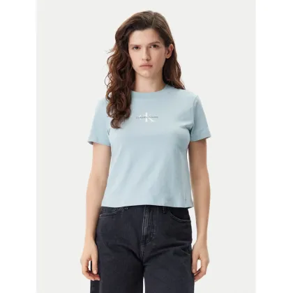 Zdjęcie Calvin Klein Jeans T-Shirt Baby Tee J20J223113 Niebieski Slim Fit